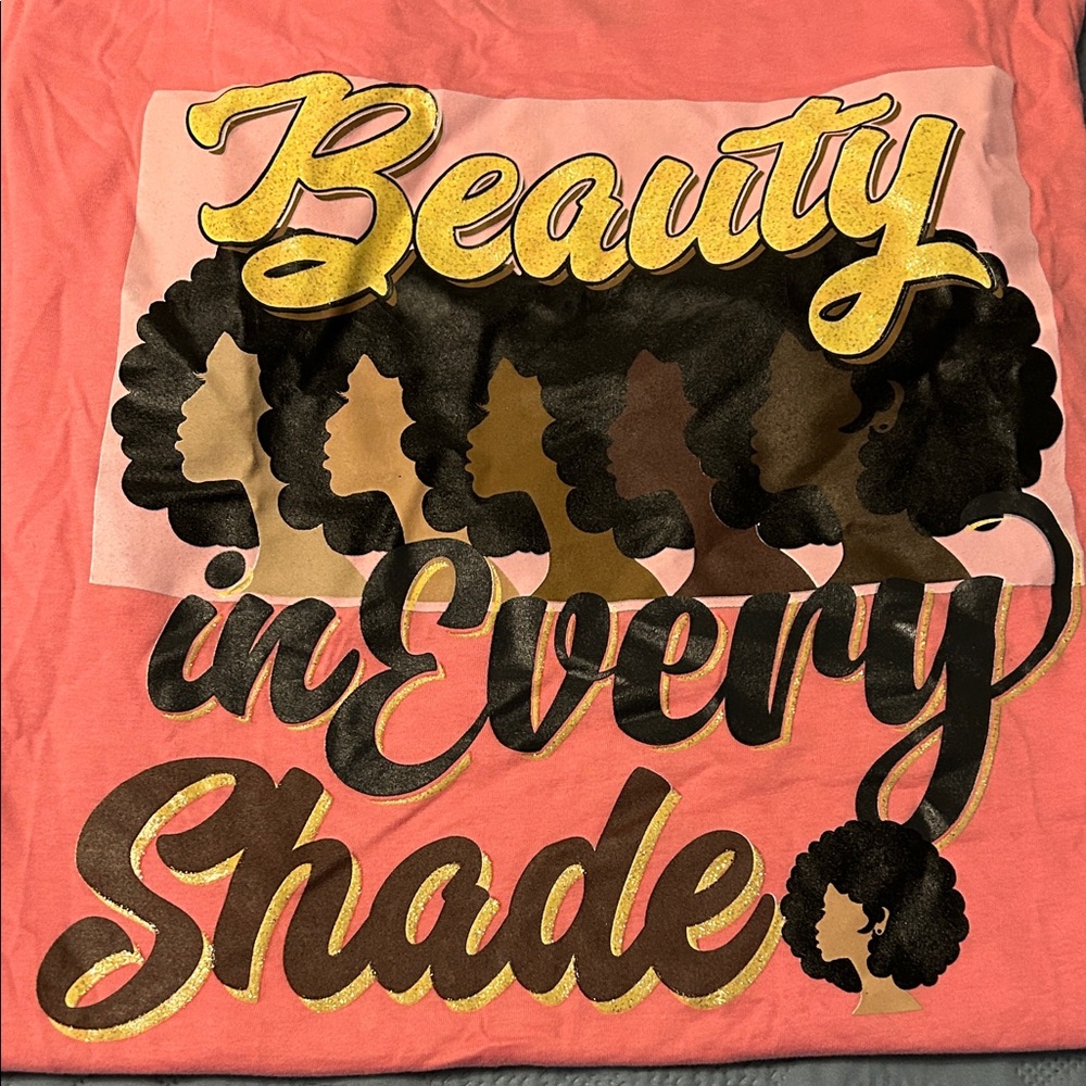 Coral Tee with Empowering Graphic